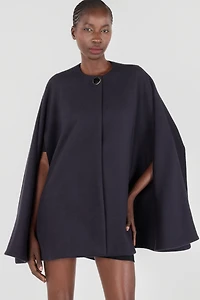 Cashmere-Blend Cape Coat