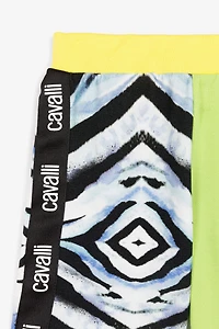 Zebra-Print Logo-Stripe Shorts