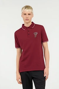 Bordeaux Polo With Snake Embroidery
