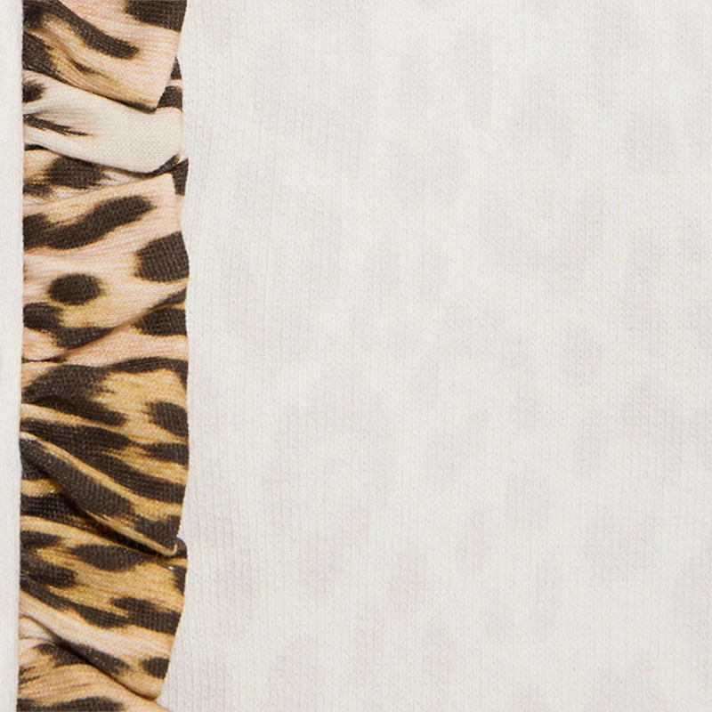 Ivory Sweatshirt with Jaguar Skin Details