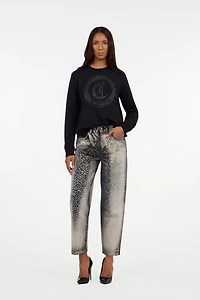 Cotton sweatshirt with jewel logo