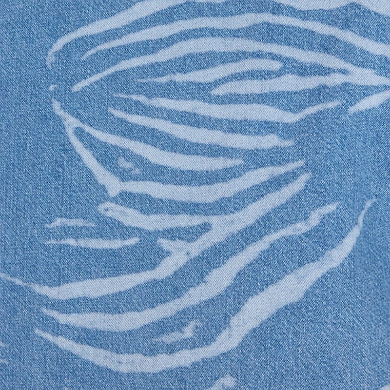 Denim Shirt With Tiger Skin Print