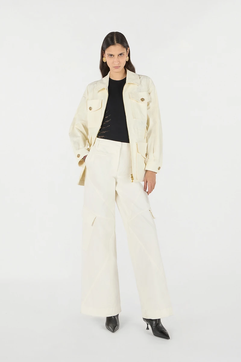 Jacket With belt And Python Pattern