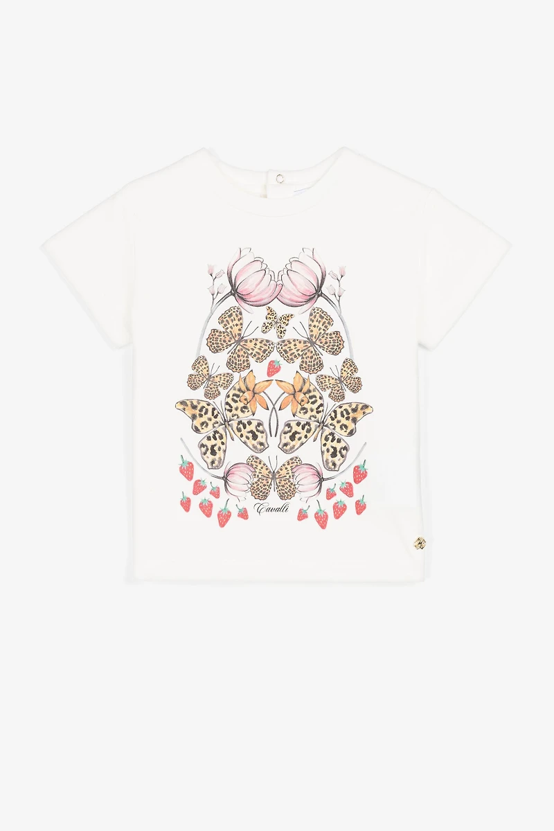Butterfly And Strawberry-Print T-Shirt