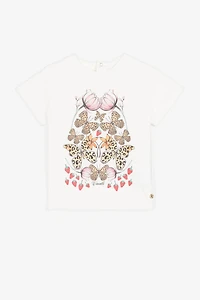 Butterfly And Strawberry-Print T-Shirt