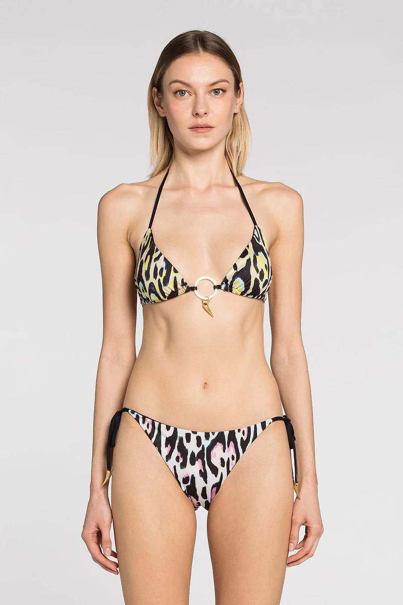 Leopard-print bikini bottoms