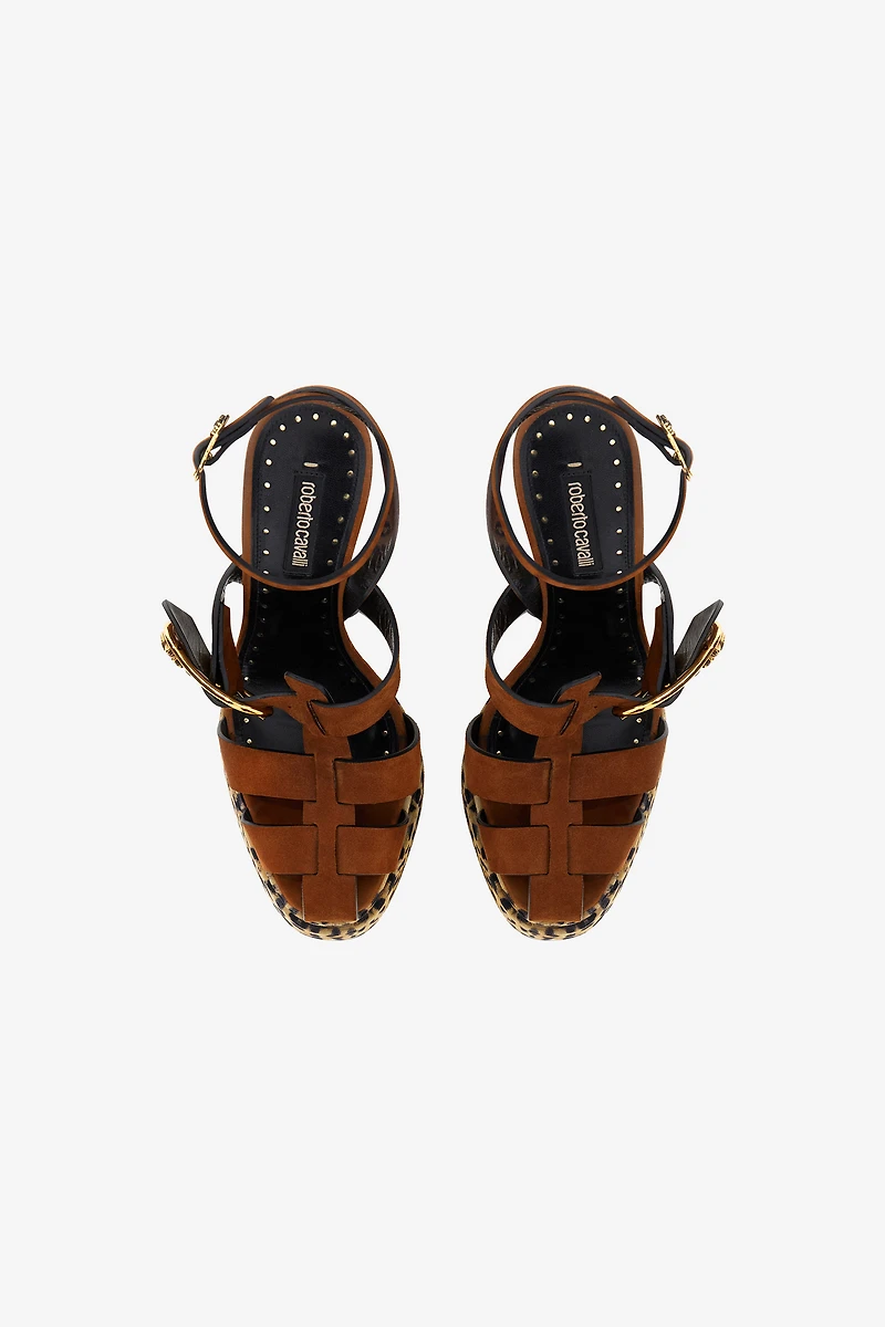 Platform sandals with strap