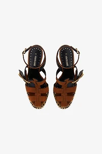 Platform sandals with strap