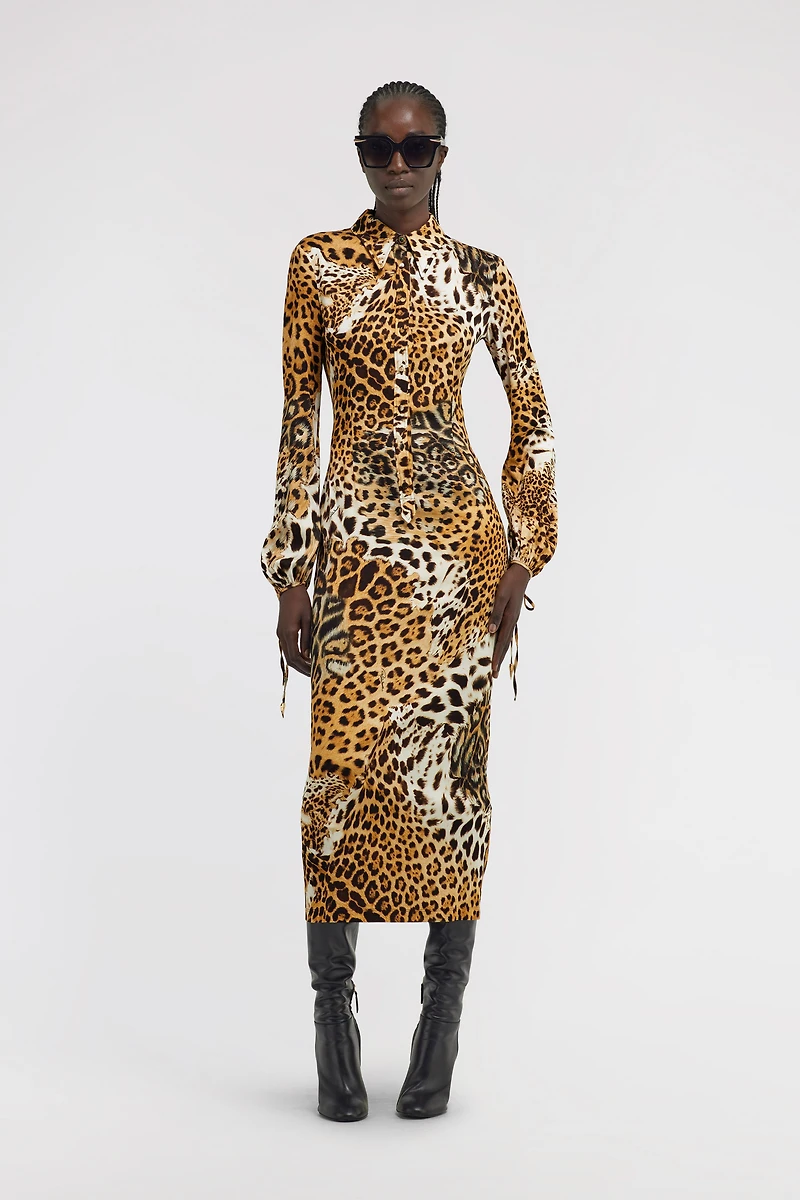 Leopard Print Midi Dress