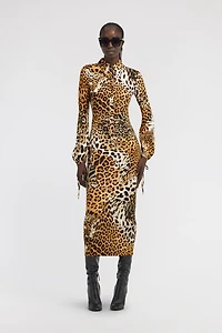 Leopard Print Midi Dress