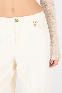 Wide Leg Structured Trousers