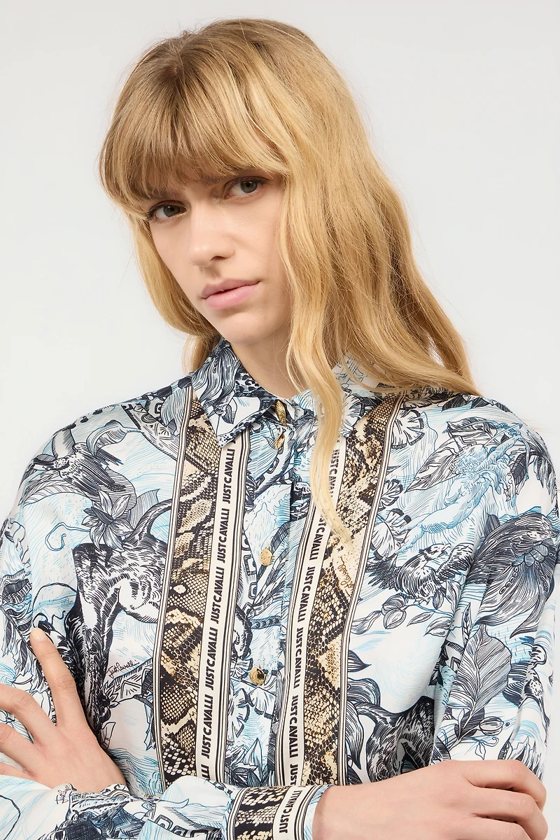 Shirt With Python And Jungle Print