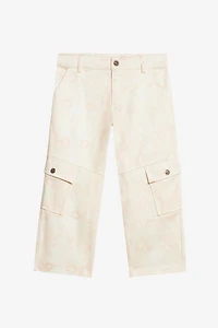 Solid-Color Python-Print Pants
