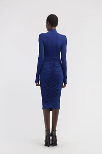Midi dress with ruffles and stones