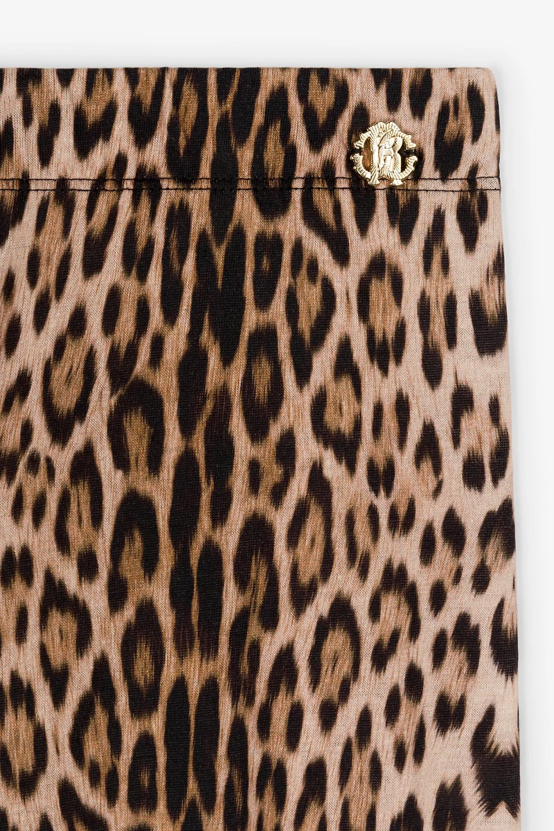 Jaguar-Print Cotton Leggings
