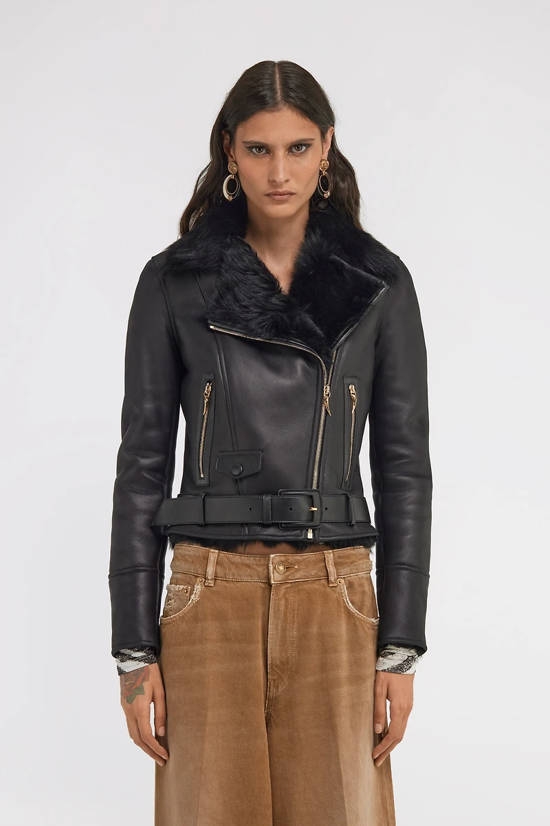 Shearling Biker Jacket