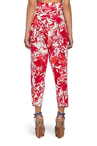 Hydrangea print cropped trousers
