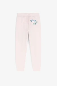 Flower-Embroidered Cotton Sweatpants