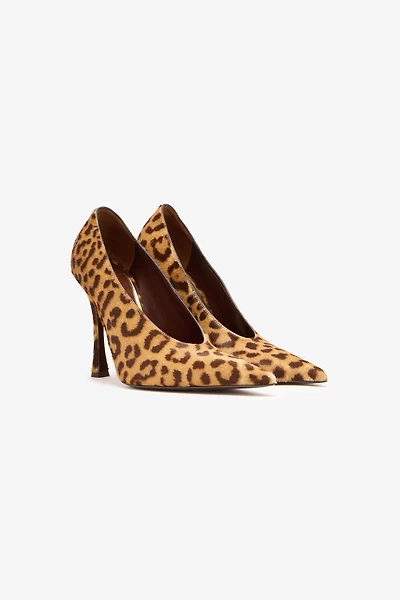 Hairy Leopard Skin Pumps