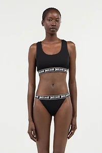 Black Bra With Logo Band
