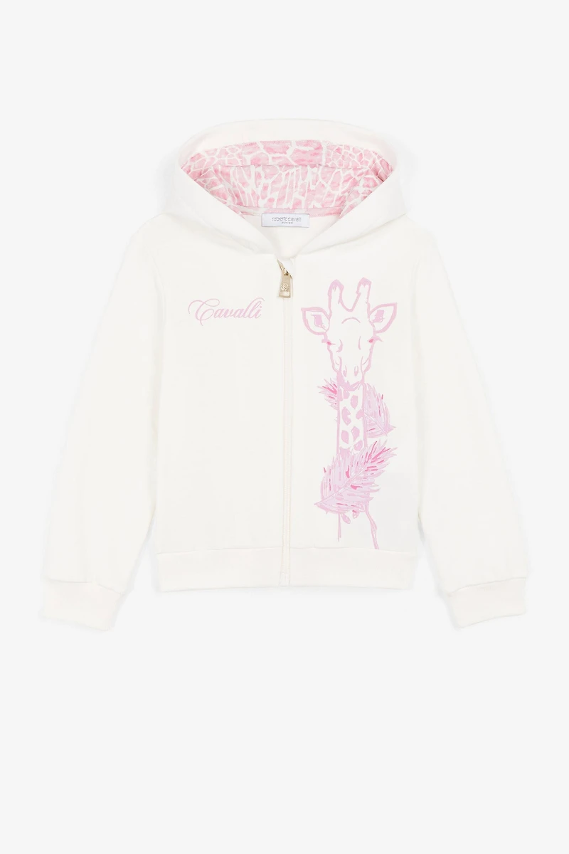 Giraffe And Logo-Print Zip Hoodie