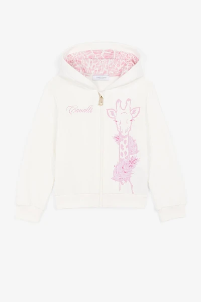 Giraffe And Logo-Print Zip Hoodie