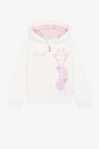 Giraffe And Logo-Print Zip Hoodie