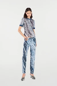 Pants With Marble Print