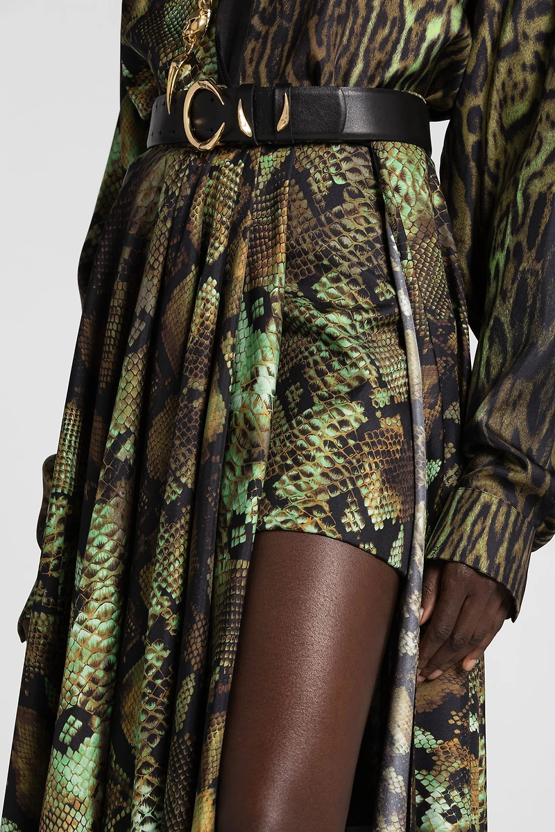 Python-Print Silk Skirt