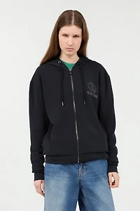 Black Hoodie Sweatshirt with RC Monogram Logo