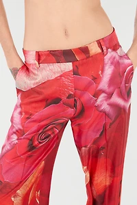 Rose-Print Pants