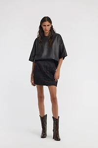 Skirt with wrinkled effect