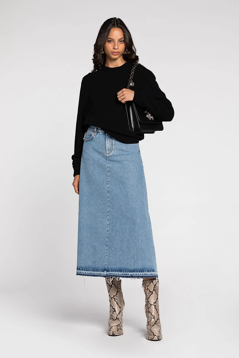 Stud-embellished crew-neck jumper