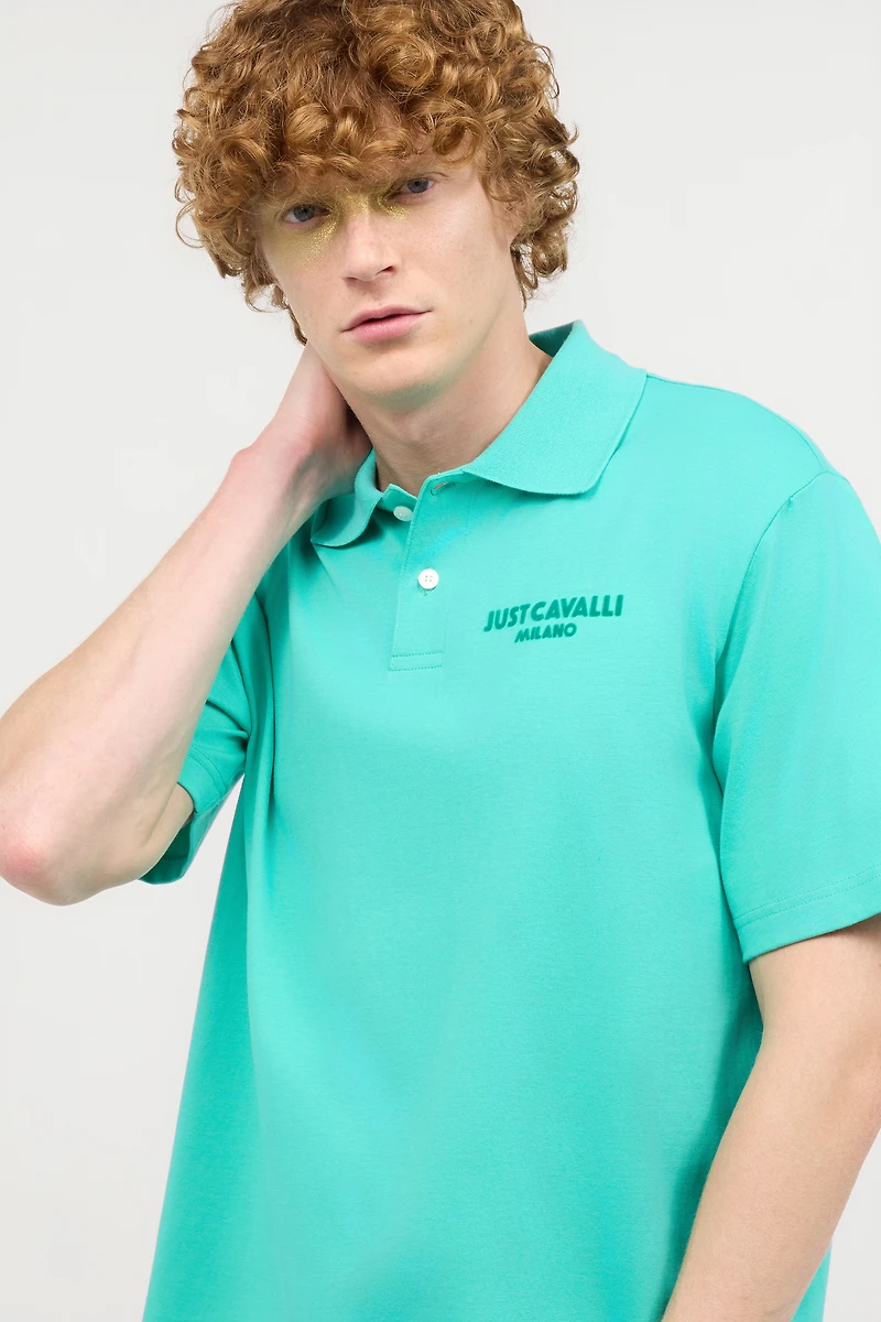 Polo Shirt With Top-Stitched JC Monogram