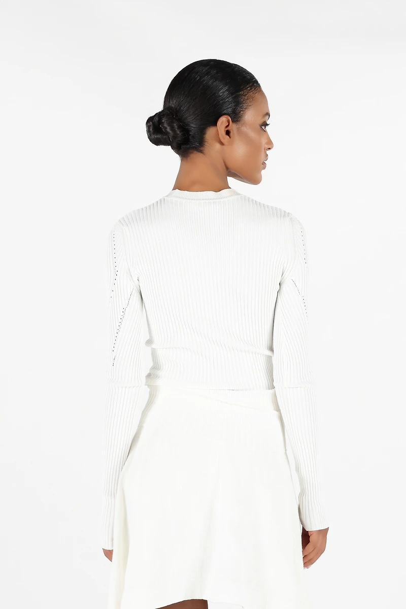 Wall Print Ribbed Sweater