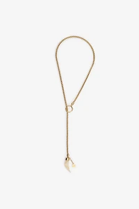 Gold Necklace with Fang Pendant