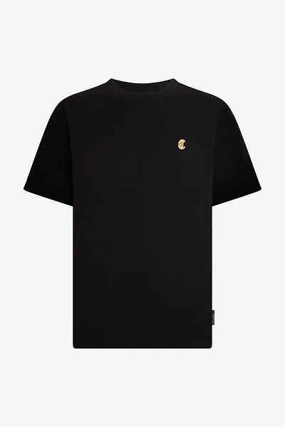 Black Cotton T-Shirt with JC Monogram