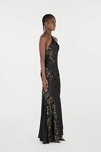Long See-Through Dress With Leopard Print Pattern