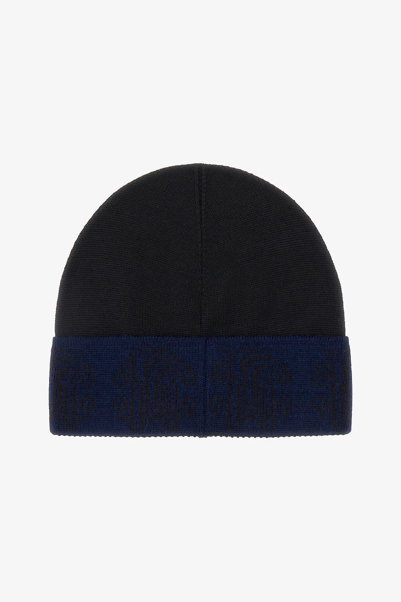 Black Wool Hat Beanie With Logo Band