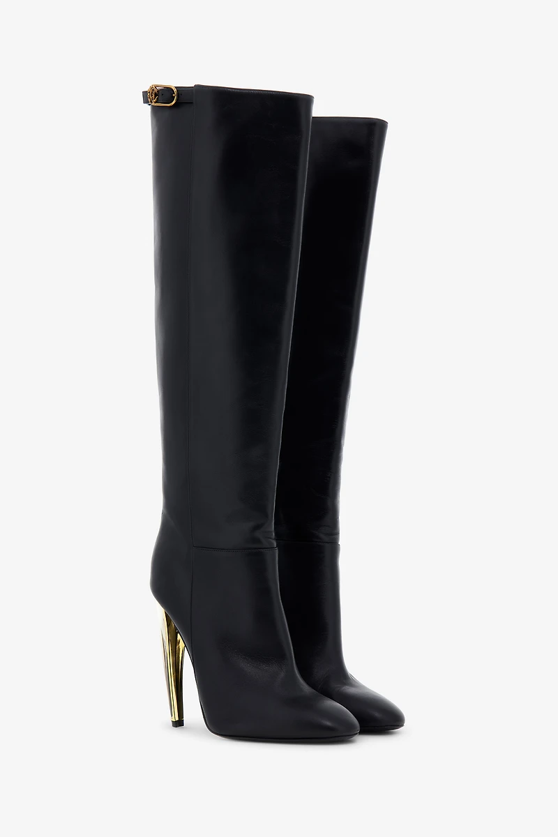 Leather Knee-High Boots