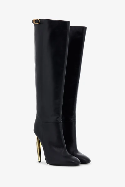 Leather Knee-High Boots
