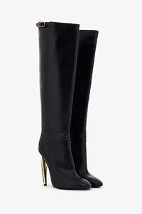 Leather Knee-High Boots