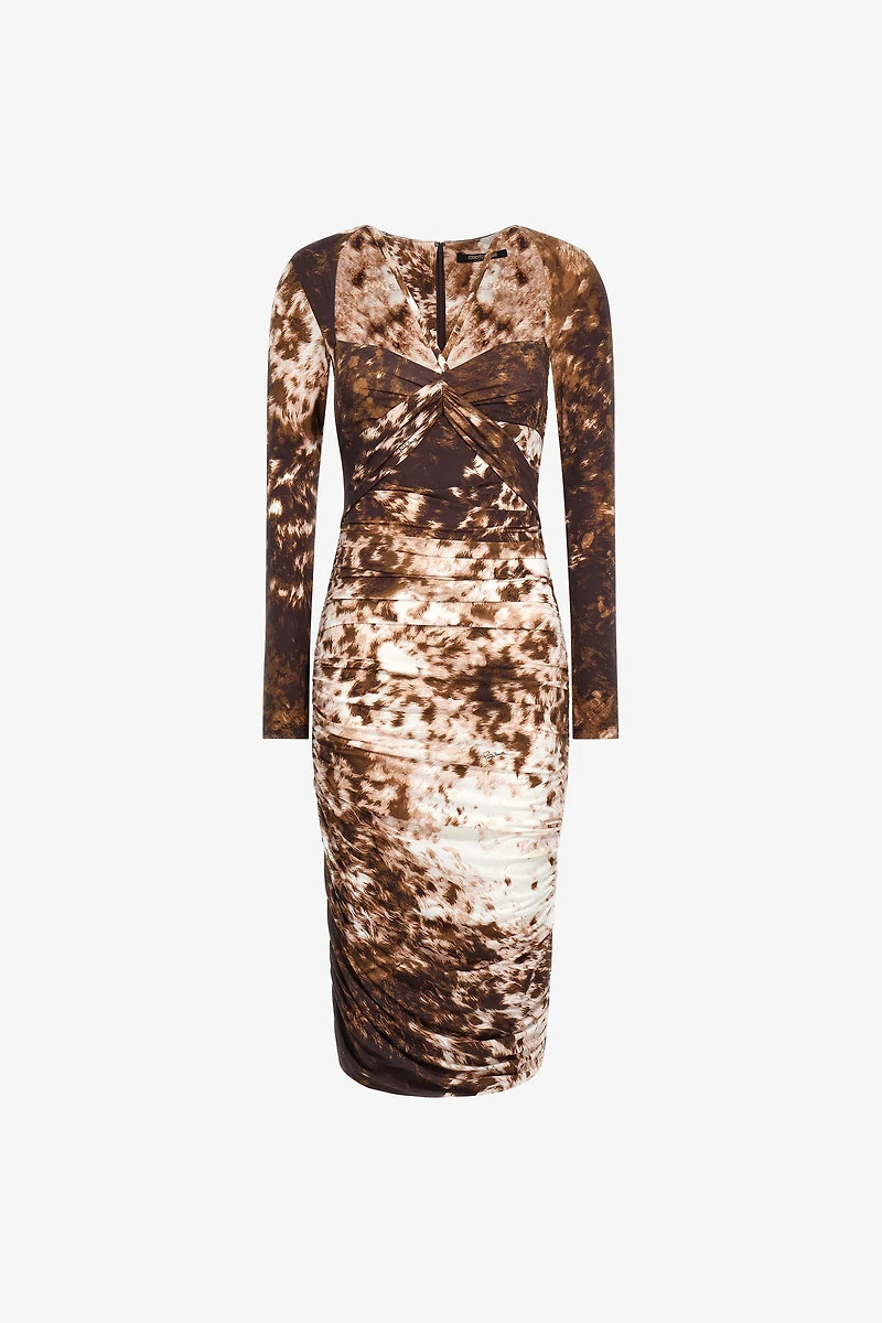 Appaloosa Print Ruched Midi Dress