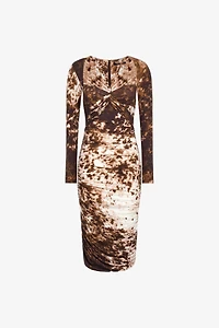 Appaloosa Print Ruched Midi Dress