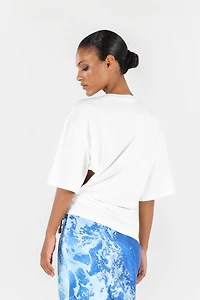 Wall Print T-shirt with Knot