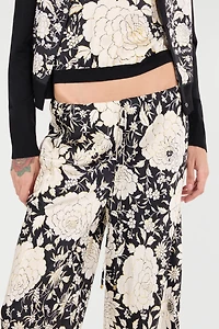 Pure Silk Pants With Floral Print