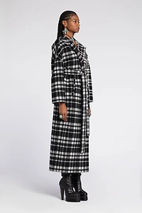 Checked Belted Coat