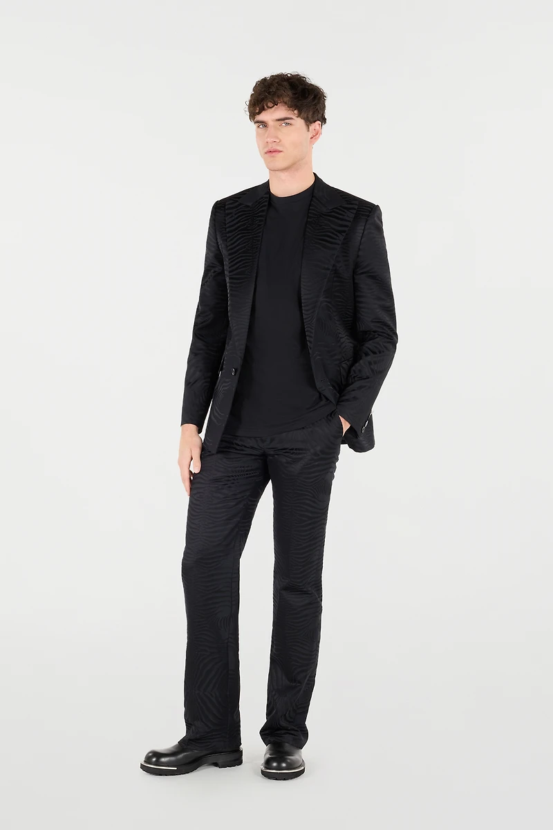 Flared Pants With Tiger Skin Pattern