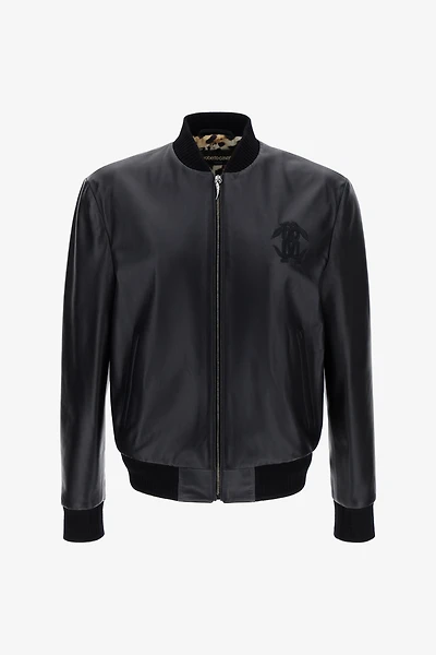 Leather bomber