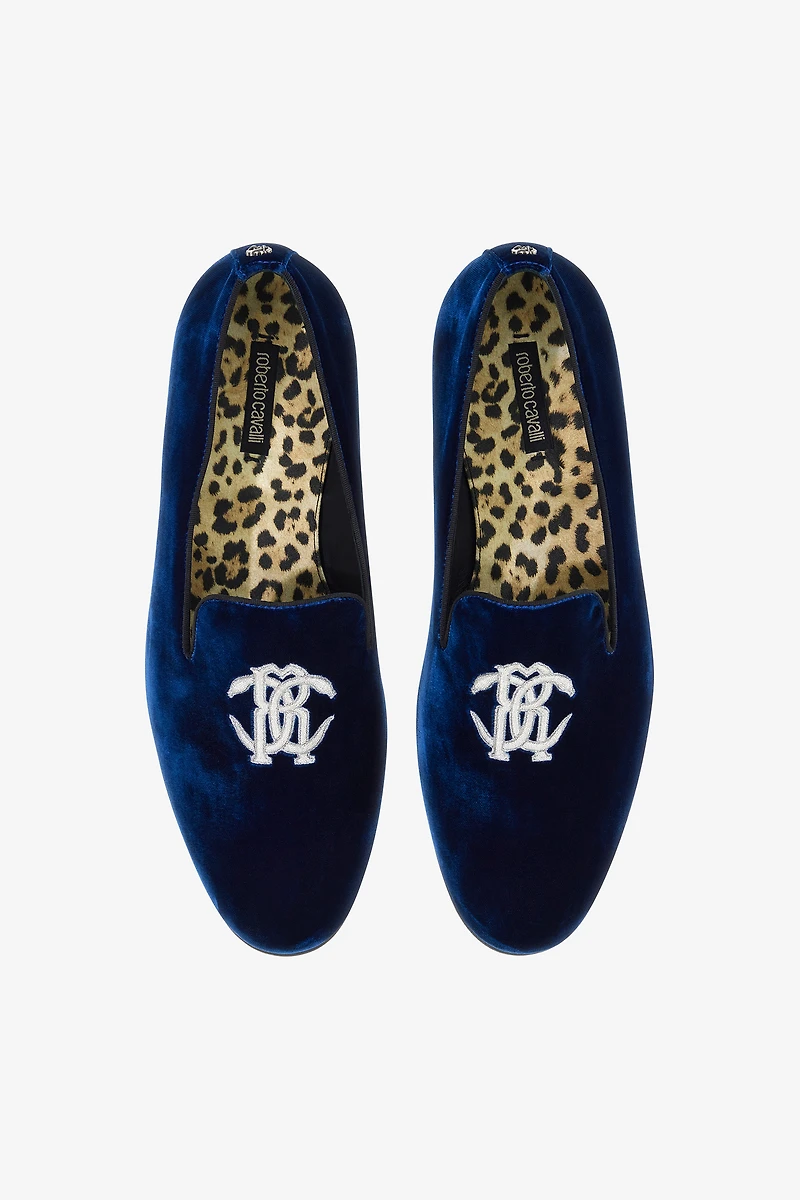 Velvet loafers with Monogram Mirror Snake